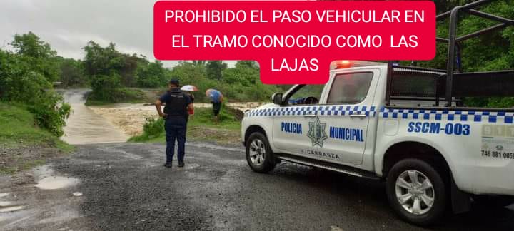 PROHIBICIÓN DEL PASO VEHICULAR EN EL TRAMO CONOCIDO COMO LAS LAJAS